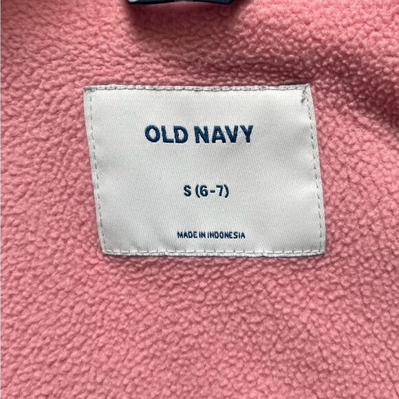 Old Navy Blue and White Polka Dot Fleece Lined Rain Coat Size Small - Picture 3 of 6